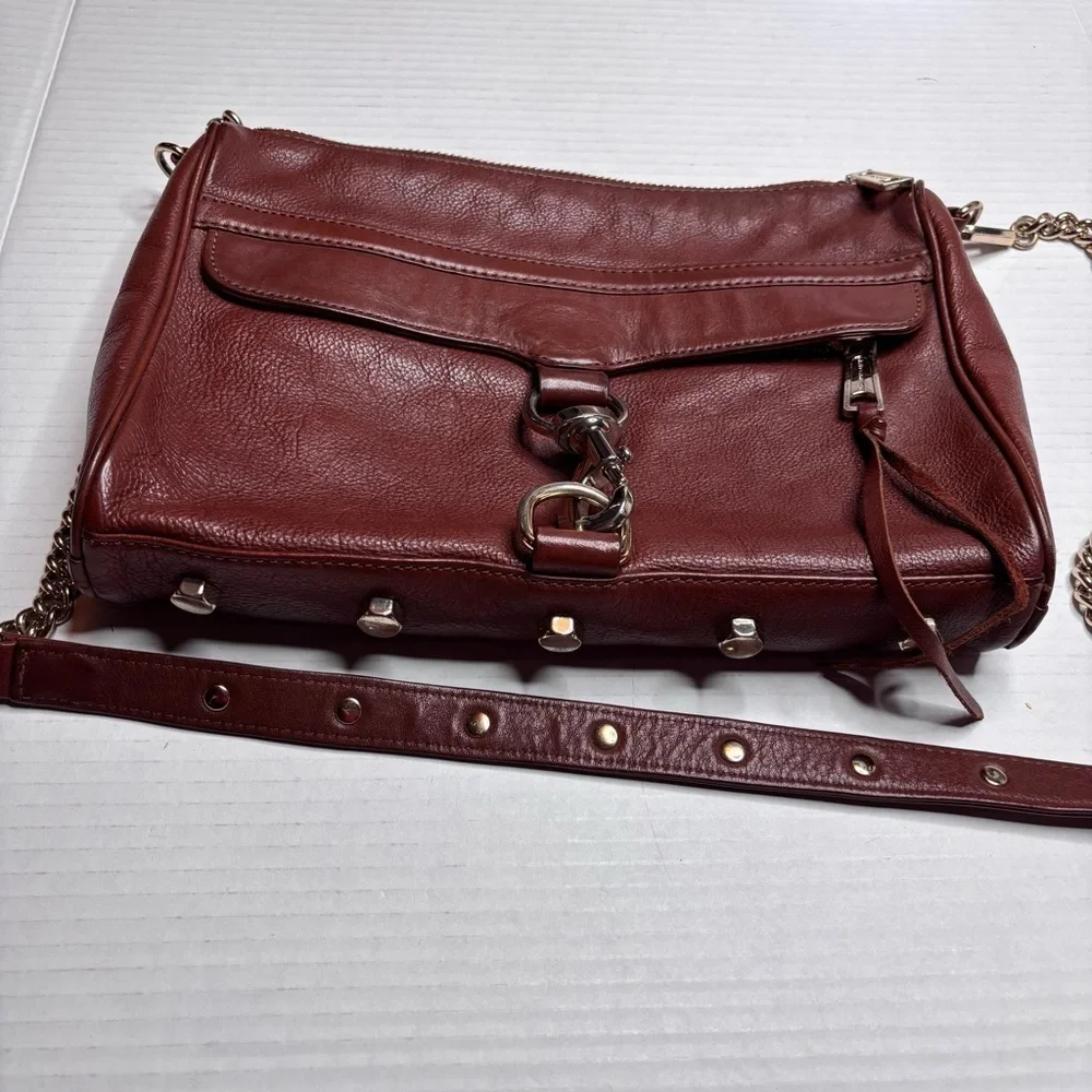 REBECCA MINKOFF Brown Mini Mac Crossbody Bag